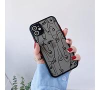 Divertenti linee di arte astratta Custodie per telefoni alla moda Cover per donne di cartoni animati per iPhone SE2 7 8 Plus XR XS XS MAX 11 14 12 13 Pro Max Coque, nero CXRW 3, per iPhone13 Pro Max
