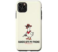 Divertenti mani fuori il mio telefono carino cowboy anatra con pistola meme Custodia per iPhone 11 Pro Max