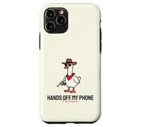 Divertenti mani fuori il mio telefono carino cowboy anatra con pistola meme Custodia per iPhone 11 Pro