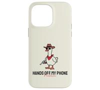 Divertenti mani fuori il mio telefono carino cowboy anatra con pistola meme Custodia per iPhone 14 Pro Max