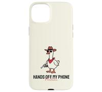 Divertenti mani fuori il mio telefono carino cowboy anatra con pistola meme Custodia per iPhone 15 Plus