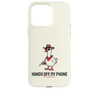 Divertenti mani fuori il mio telefono carino cowboy anatra con pistola meme Custodia per iPhone 15 Pro Max