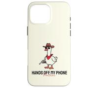 Divertenti mani fuori il mio telefono carino cowboy anatra con pistola meme Custodia per iPhone 16 Pro Max