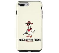 Divertenti mani fuori il mio telefono carino cowboy anatra con pistola meme Custodia per iPhone 7 Plus/8 Plus