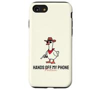 Divertenti mani fuori il mio telefono carino cowboy anatra con pistola meme Custodia per iPhone SE (2020) / 7/8