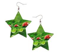 Divertenti orecchini da donna a forma di coccinella, orecchini pendenti celesti, gioielli a forma di stella per un versatile, One Size, Pelle
