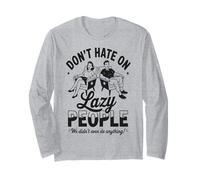 Divertenti Persone Pigre Non odiano Non Abbiamo Fatto Niente Retro Umorismo Pigro Maglia a Manica