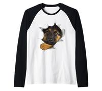 Divertenti Regali per Gli Amanti dei Cani Pastore Tedesco Maglia con Maniche Raglan