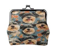 Divertenti regali per gli amanti dei cani Schnauzer, portamonete per donne e ragazze, in pelle PU, con fibbia vintage, portamonete con chiusura a bacio, porta carte, portafogli, piccole borse per i