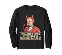 Divertenti scherzi Satana Religioso Gesù Cristiano credente Maglia a Manica