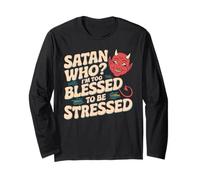 Divertenti scherzi Satana Religioso Gesù Cristiano credente Maglia a Manica