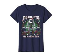 Divertenti stacchi da Palestra per Gli Elfi di Natale e Regali per Le Vacanze Maglietta, Donna, Navy, XL
