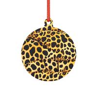 Divertenti stampe leopardate trasparenti decorazioni natalizie, in acrilico, adornos de navidad per un albero di Natale minimalista