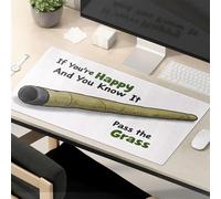 Divertenti tappetini per mouse per scrivania con scritta in inglese "If You'Re Happy And You Know It, Pass the Grass". Tappetino per il mouse sarcastico, grazioso tappetino per il mouse