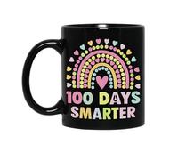 Divertenti Tazze da Caffè 100th Day Of School Teacher 100 Days Smarter Rainbow Tazza Da Caffe con manico Ceramica Mugs per caffè e Tè ufficio 330ml