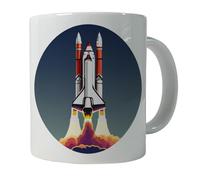 Divertenti Tazze da Caffè Space Shuttle Launch Blasting Off Tazza Da Caffe Stampata Tazzine da caffè per Nonna Mamma 330ml