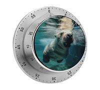 Divertenti timer da cucina a forma di leone marino per cucinare, squisito orologio da tavolo con corpo in acciaio inossidabile - Supporto magnetico