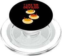 Divertenti uova alla diavola amanti del gioco di parole I Like 'Em Deviled, Scherzi sul cibo PopSockets PopGrip per MagSafe
