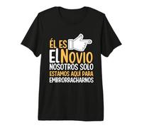 divertida boda de despedida de soltero él es El Novio Maglietta Premium