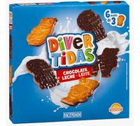 Divertidas Galletas con Chocolate con Leche, 6 Packs de 3 Unidades, 251g, pack 4