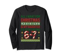 Divertimento 67 Six Seven Squad Meme Natale Brutto Maglione Figlia Maglia a Manica