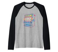 Divertimento al casinò con slot machine Lucky 777 Maglia con Maniche Raglan