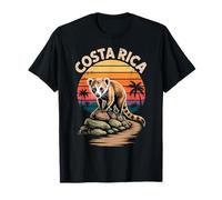 Divertimento Costa Rica Wildlife, Carino Coati Animale e Tramonto Giungla Maglietta