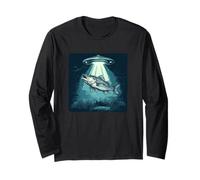 Divertimento di pesca viene raggiato da UFO per il divertimento cosmico Maglia a Manica