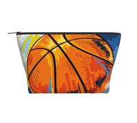 Divertimento di schizzo colorato di basket stampato, Borsa da toilette Borsa per trucco Borsa per cosmetici Borsa da toilette da viaggio portatile