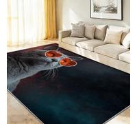 Divertimento Gatti Astratto Tappeto, Blu Tappeto in morbida flanella, antiscivolo e lavabile, per soggiorno, camera da letto e cameretta dei bambini 40 x 60 cm