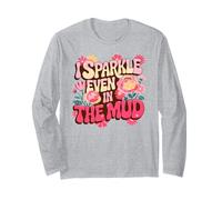 Divertimento I Sparkle Anche nel Fango Run Mudding Squad Muddy Sisters Maglia a Manica