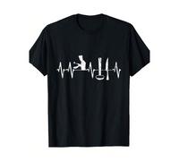 Divertimento in cucina xprop | Uomo. T-shirt con l'immagine del battito cardiaco dello chef - cotone nero, disponibile in versione casual e dinamica, ma tu lo sei. L,M,S,XL,XXL,XXXLLettereCotone