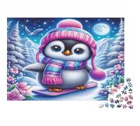 Divertimento invernale con i pinguini Puzzle 1000 Pezzi Carta riciclata per adulti Puzzle per adulti Gioco familiare divertente e stimolante Ottima idea regalo per il relax 38x26cm/1000pcs