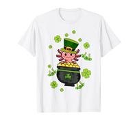 Divertimento irlandese per bambini Axolotl Green Pattys Lucky Saint Patrick Day Maglietta