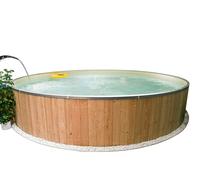 Divertimento Legno Bacinella Tonda Pellicola 0,80 MM, Piscina Pareti IN Acciaio