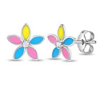Divertimento Multicolore Estate Fiore Bambini/Giovane Orecchini Smalto - Argento