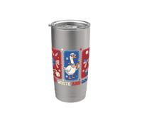 Divertimento patriottico rosso, bianco e oca per le celebrazioni Bicchiere termico in acciaio inox doppia parete