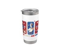 Divertimento patriottico rosso, bianco e oca per le celebrazioni Bicchiere termico in acciaio inox doppia parete