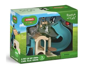 DIVERTIMENTO PER GATTI miniature in resina CAT PLAY FUN schleich FARM WORLD età