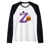 Divertimento per Halloween con Zucca Z Monster Eye Maglia con Maniche Raglan