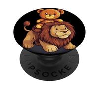 Divertimento ruggente con un orsacchiotto su Safari per ragazzi e ragazze PopSockets PopGrip Adesivo