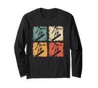 Divertiti con Gli Amanti dello Snowboard e dello Sci in Polvere Vintage Maglia a Manica