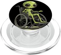 Divertiti con questo divertente alieno in sedia a rotelle PopSockets PopGrip per MagSafe