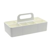 Divided Bathroom Storage Basket - Durable Plasticc Organizer with Compartments, Lightweight Carry Cadyy | Multi-Purpose Holder for Kitchen, Laundry, Vanity, Closet, Bedroom Living Space, Travel, Clean