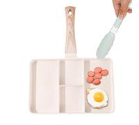 Divided Grill Pan - Sezione Versatile Griddle, Divided Frying Pan, Heat Resistant Handle Section Skillet, Versatile Breakfast Griddle With Heat Resistant Handle | Square Meal Skillet For Eggs