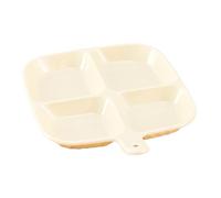 Divided Plates, Four Grid Food Plate with Dividers, Dishwasher-Safe Compartmentalized Tableware, Square Fruit Dish for Lunch, School, Picnics, Outdoor Use