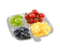 Divided Plates, Four Grid Food Trays, Dishwasher Safe Tableware with Compartments, Square Fruit Dish for Lunch, School Meals, Picnics, Outdoor Dining Essentials