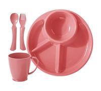 Divided Plates, Portion Control Kids Dish, Microwave-Safe Dining Bowl, Dishwasher-Safe Design, Ideal for Restaurant, Canteen, Kindergarten, Motor Home, Apartment, Green, Pink