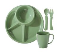 Divided Plates, Portion Control Kids Dish, Microwave-Safe Dining Bowl, Dishwasher-Safe Design, Ideal for Restaurant, Canteen, Kindergarten, Motor Home, Apartment, Green, Pink