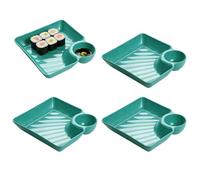 Divided Serving Tray - Personal Snackle Container With Integrated Dip Well, Heat-Resistant Dumpling Plate, Non-Slip Appetizer Server For Fruit & Desserts, Compact Portion-Control Tray | For Home & Off
